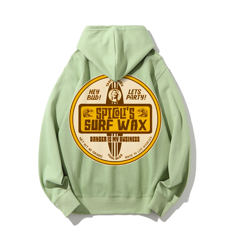 Spicoli's Surf Wax Printed Back Cotton Hoodie