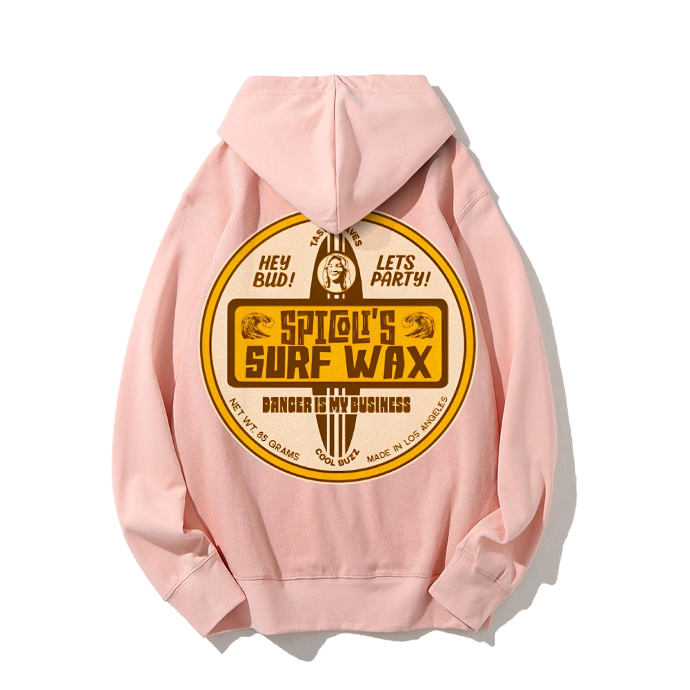 Spicoli's Surf Wax Printed Back Cotton Hoodie
