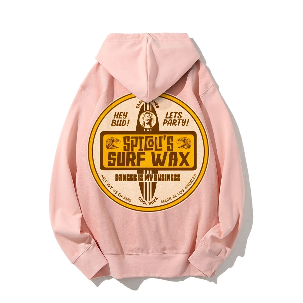 Spicoli's Surf Wax Printed Back Cotton Hoodie