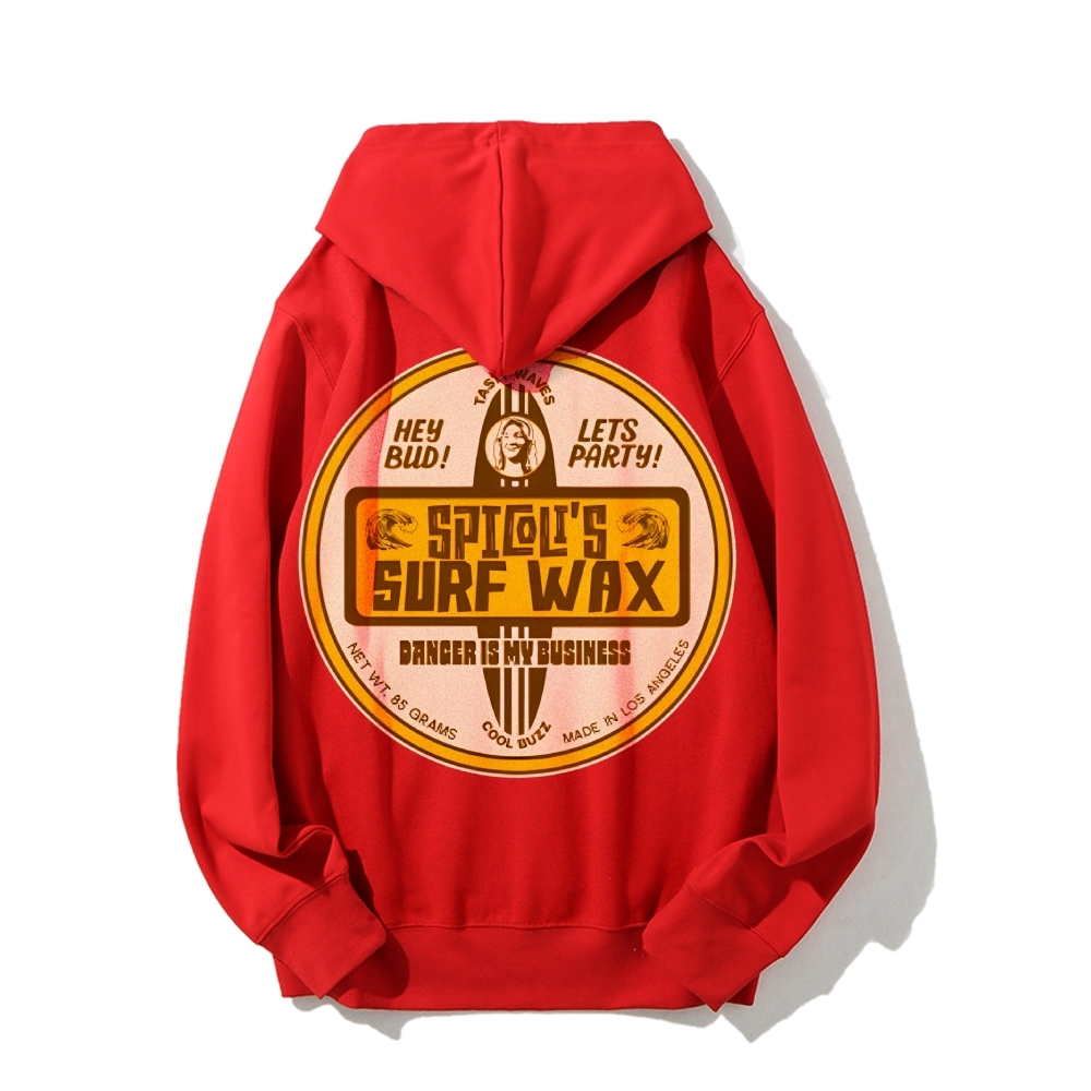 Spicoli's Surf Wax Printed Back Cotton Hoodie