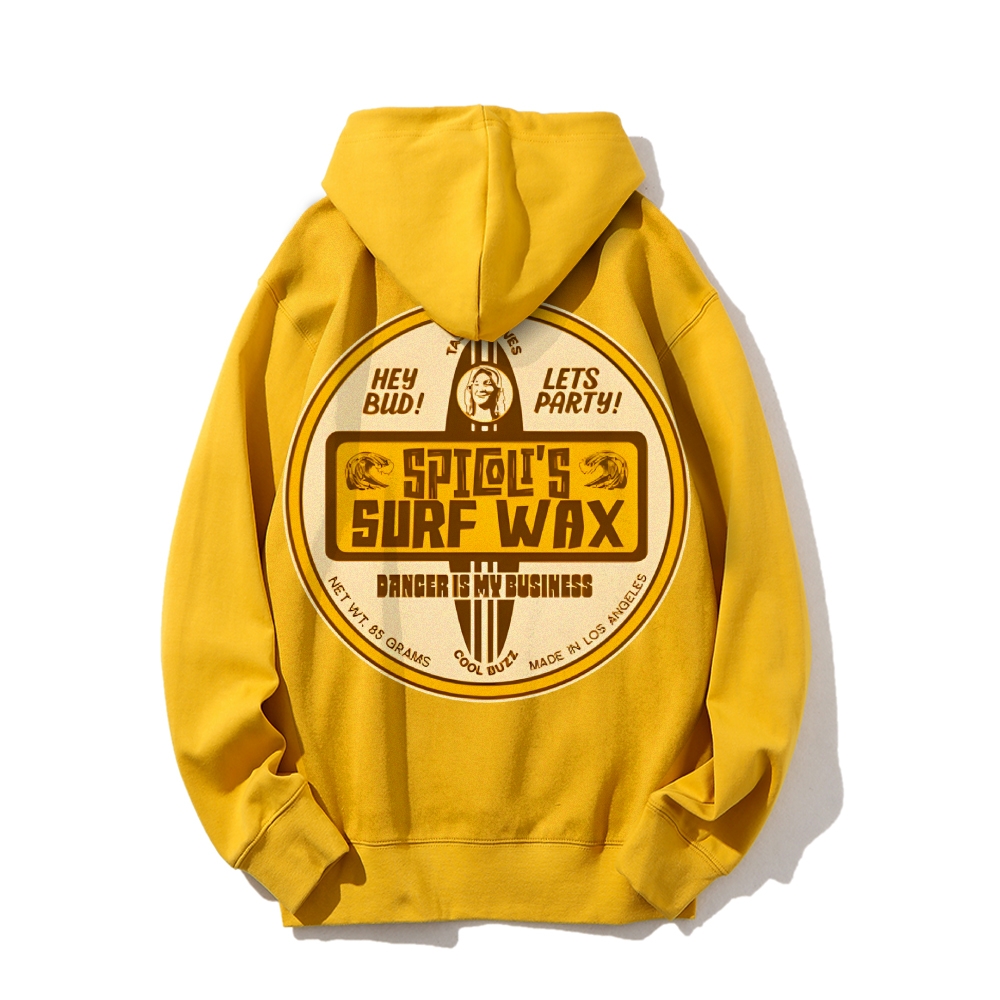 Spicoli's Surf Wax Printed Back Cotton Hoodie