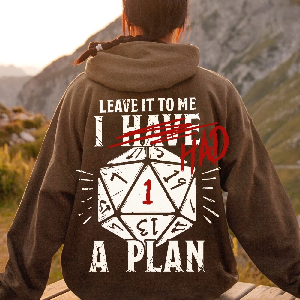 I Had A Plan Nerdy Printed Back Cotton Hoodie