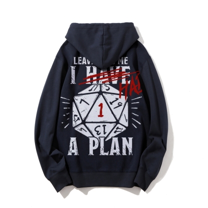 I Had A Plan Nerdy Printed Back Cotton Hoodie