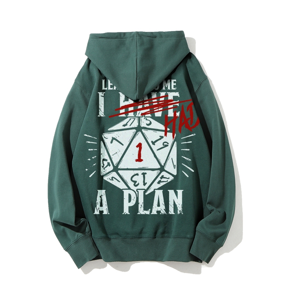 I Had A Plan Nerdy Printed Back Cotton Hoodie