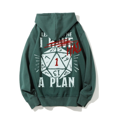I Had A Plan Nerdy Printed Back Cotton Hoodie