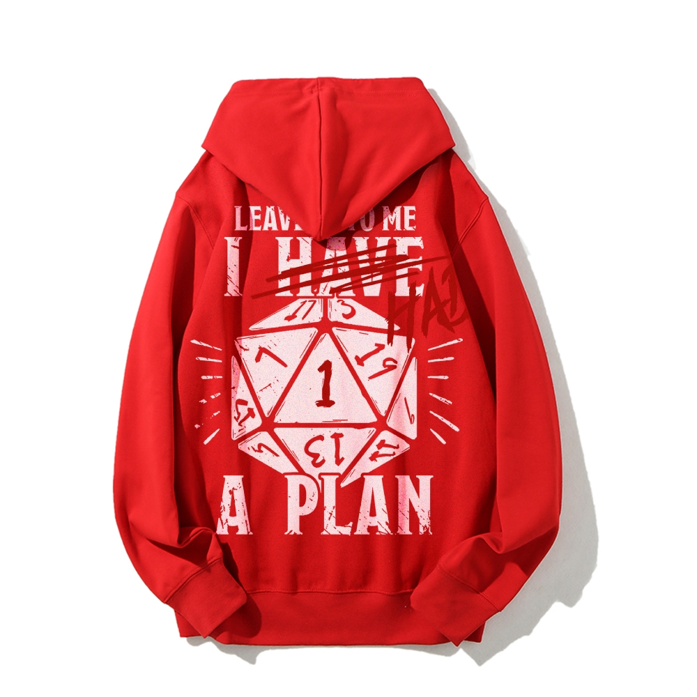 I Had A Plan Nerdy Printed Back Cotton Hoodie
