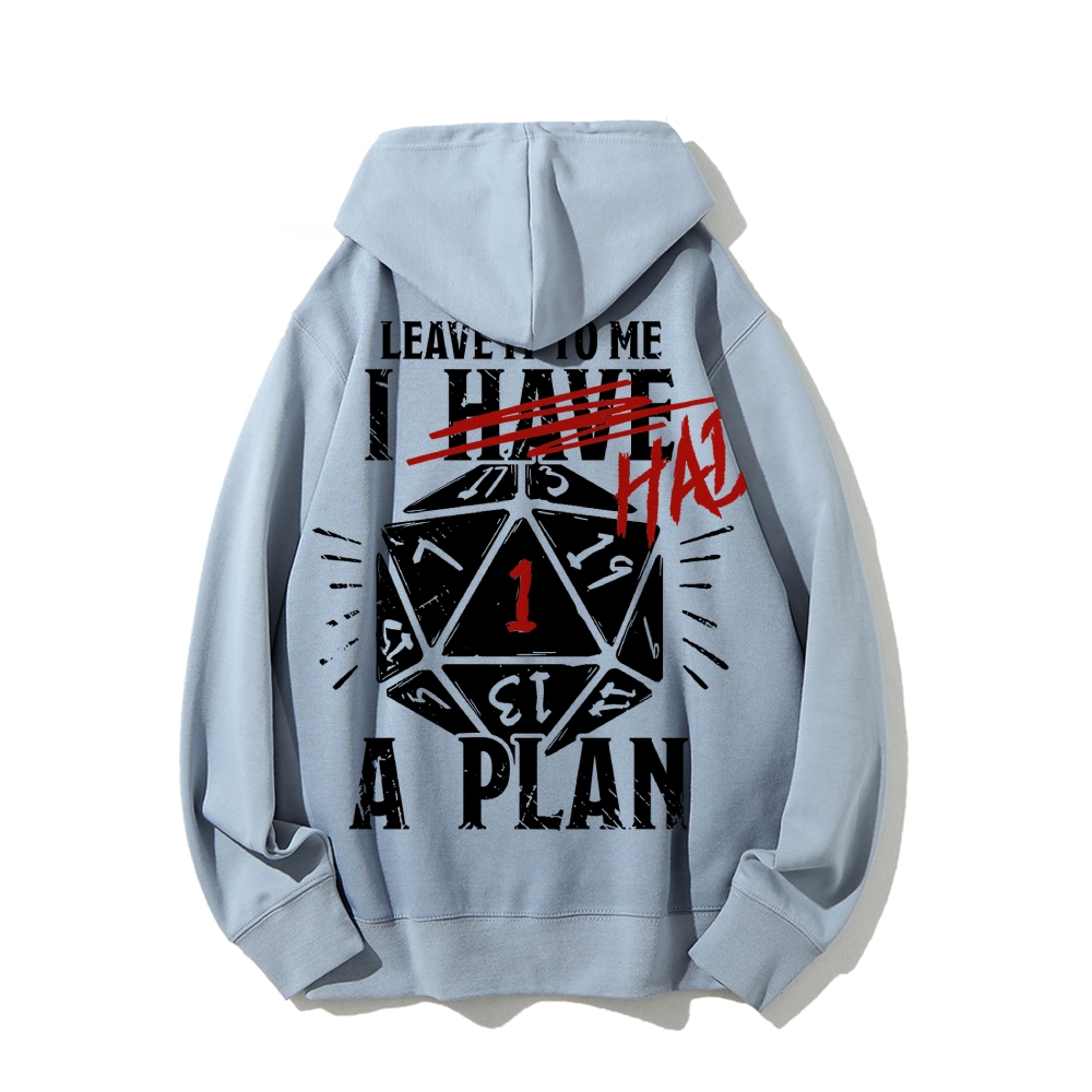 I Had A Plan Nerdy Printed Back Cotton Hoodie