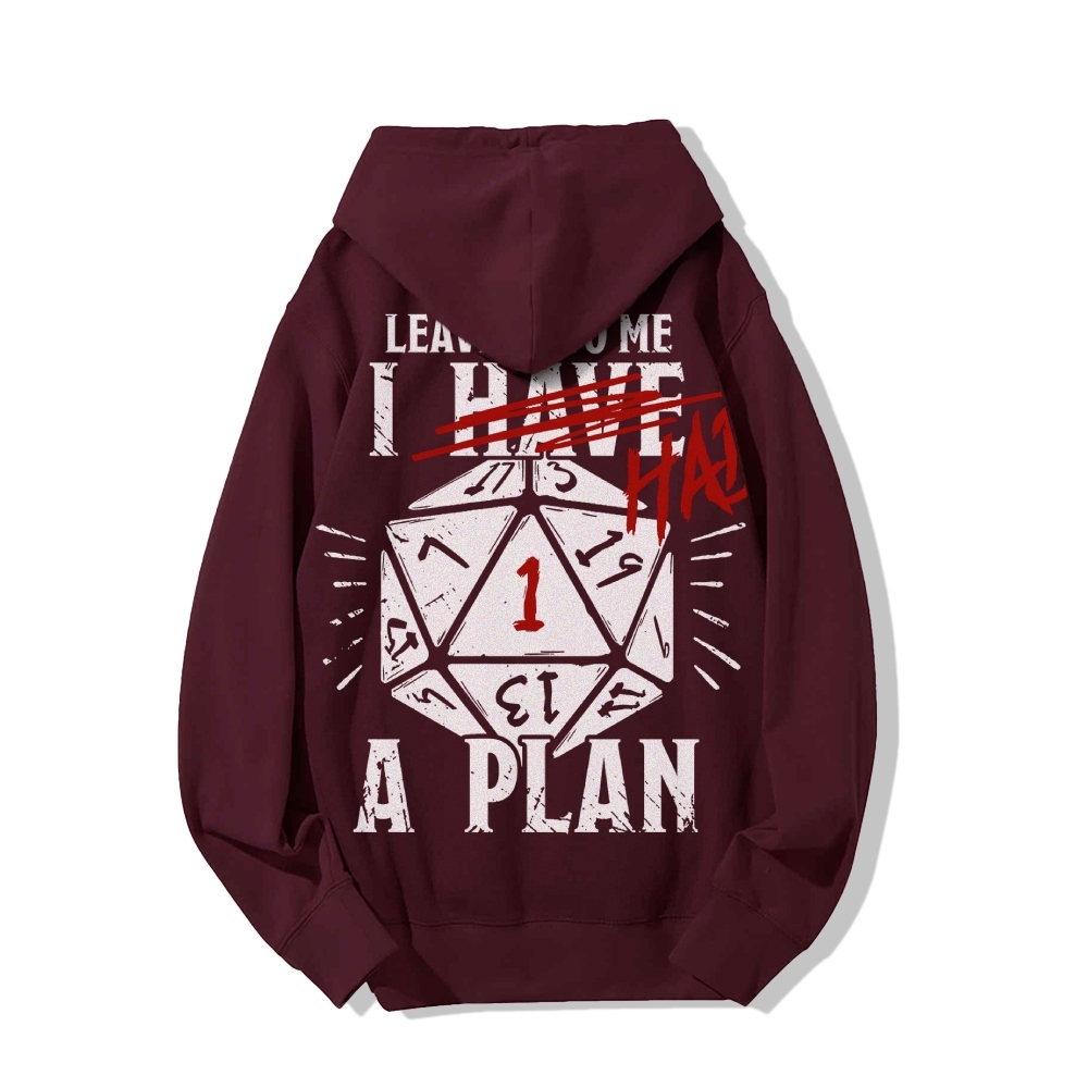 I Had A Plan Nerdy Printed Back Cotton Hoodie
