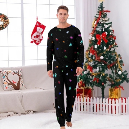 Space Game Art Pattern Family Christmas Pajamas Set