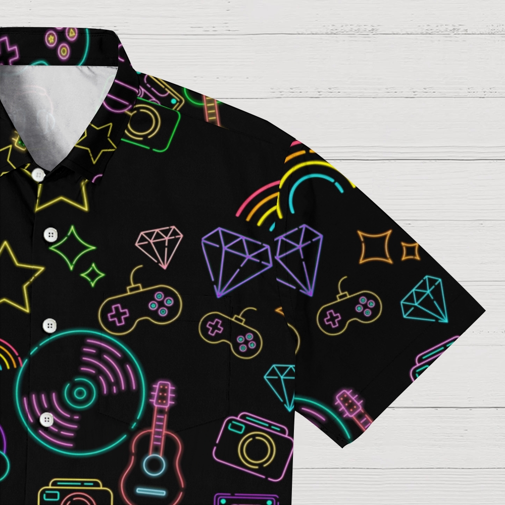 Cool Music Graphic Print Geek Shirt 