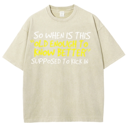 So When Is This Old Enough To Know Better Supposed To Kick In Vintage Distressed T-shirt
