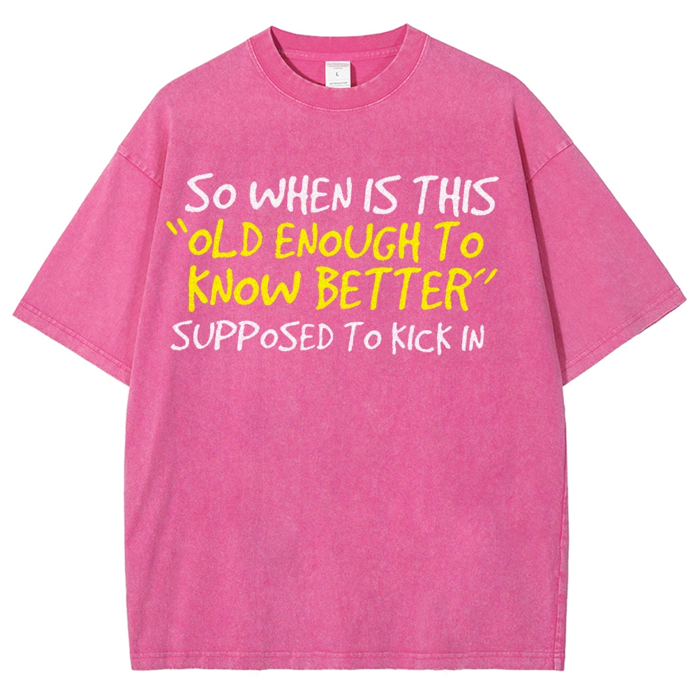 So When Is This Old Enough To Know Better Supposed To Kick In Vintage Distressed T-shirt