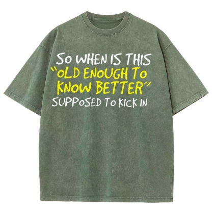 So When Is This Old Enough To Know Better Supposed To Kick In Vintage Distressed T-shirt
