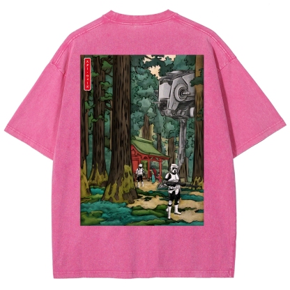 Galactic Empire In Japanese Forest Washed T-Shirt