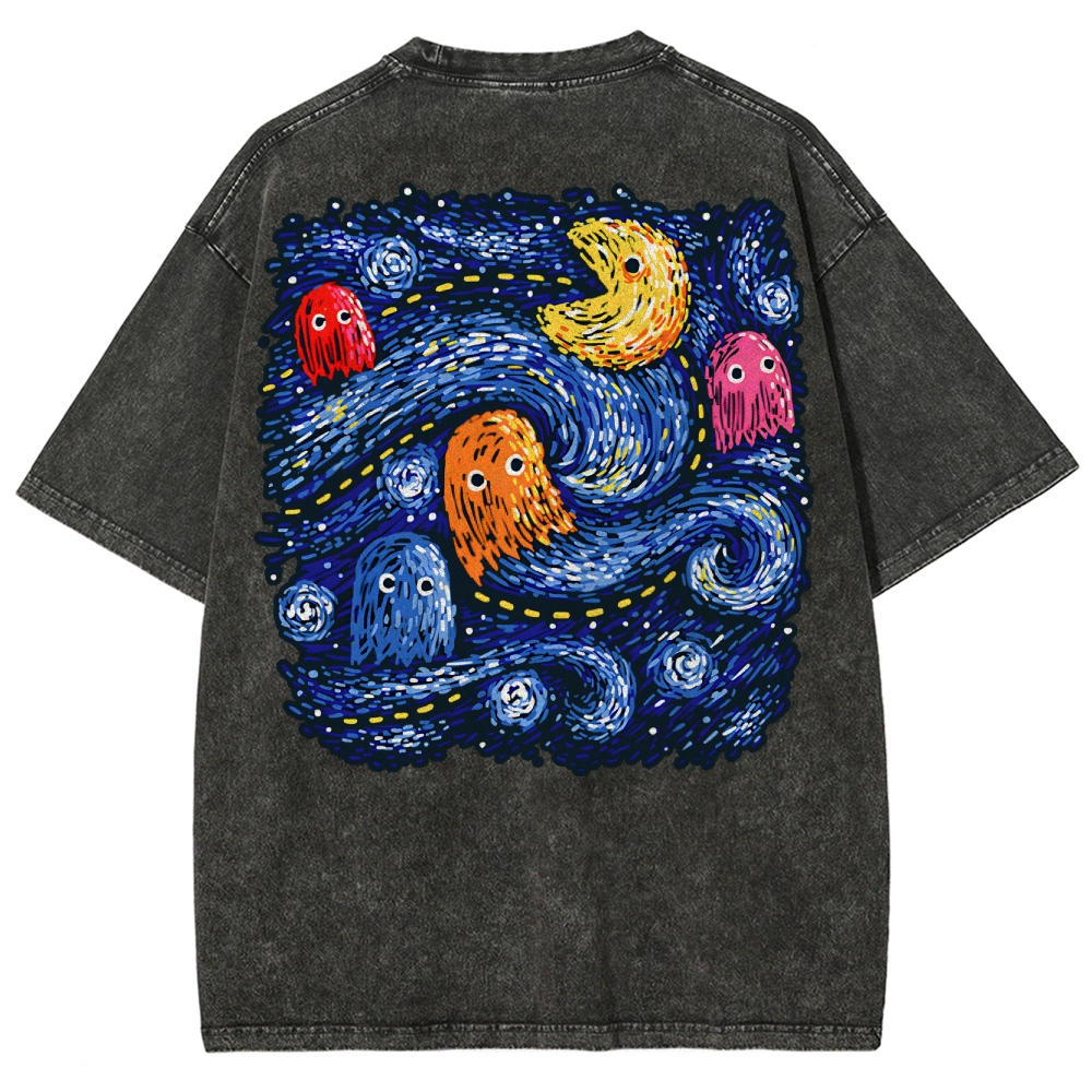 Starry Pacman Washed T-Shirt