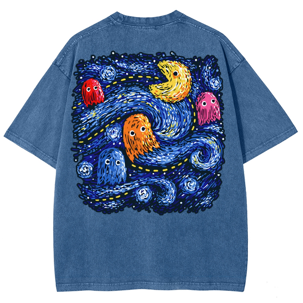 Starry Pacman Washed T-Shirt