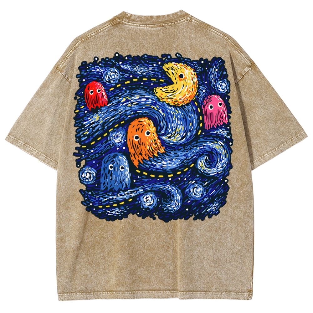 Starry Pacman Washed T-Shirt