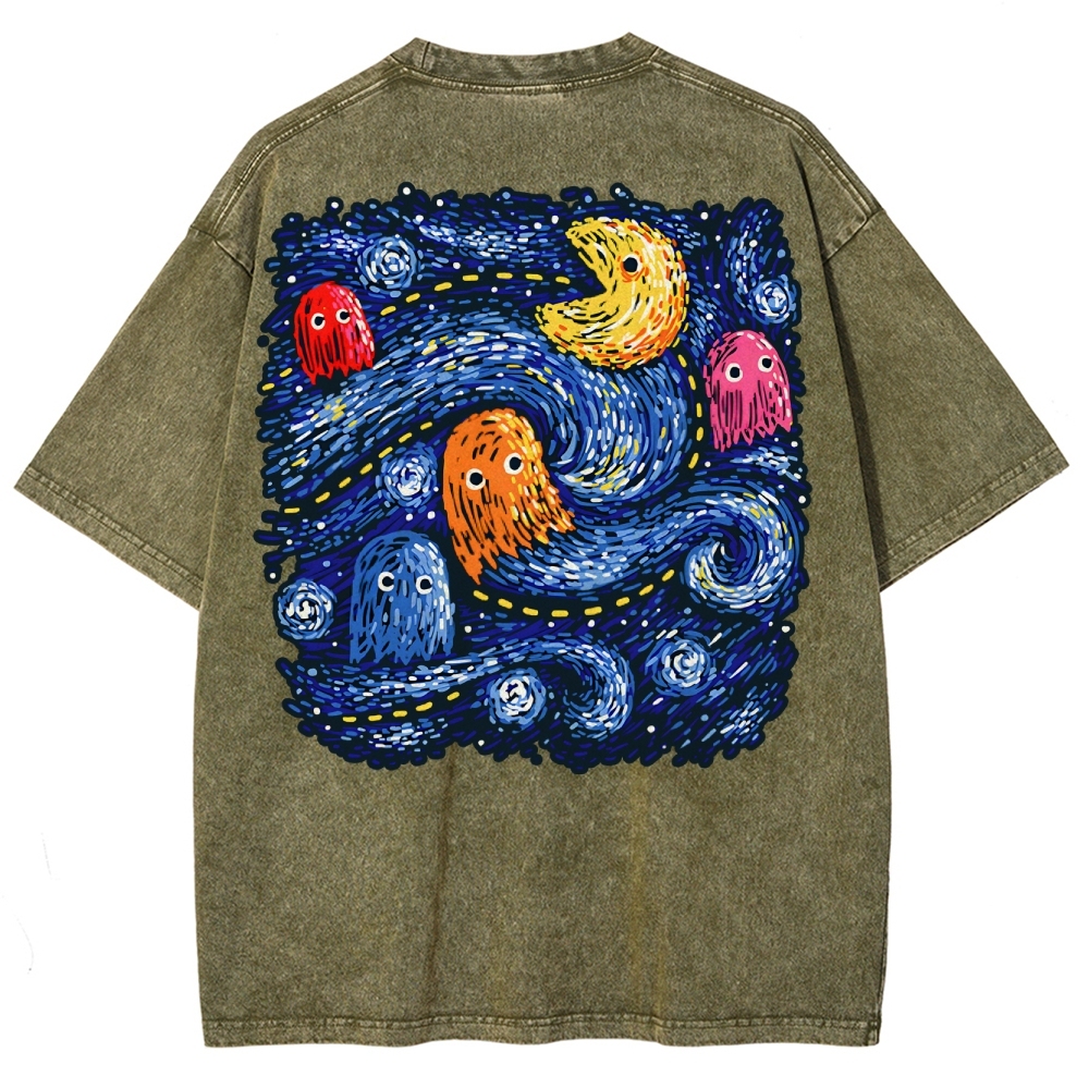 Starry Pacman Washed T-Shirt