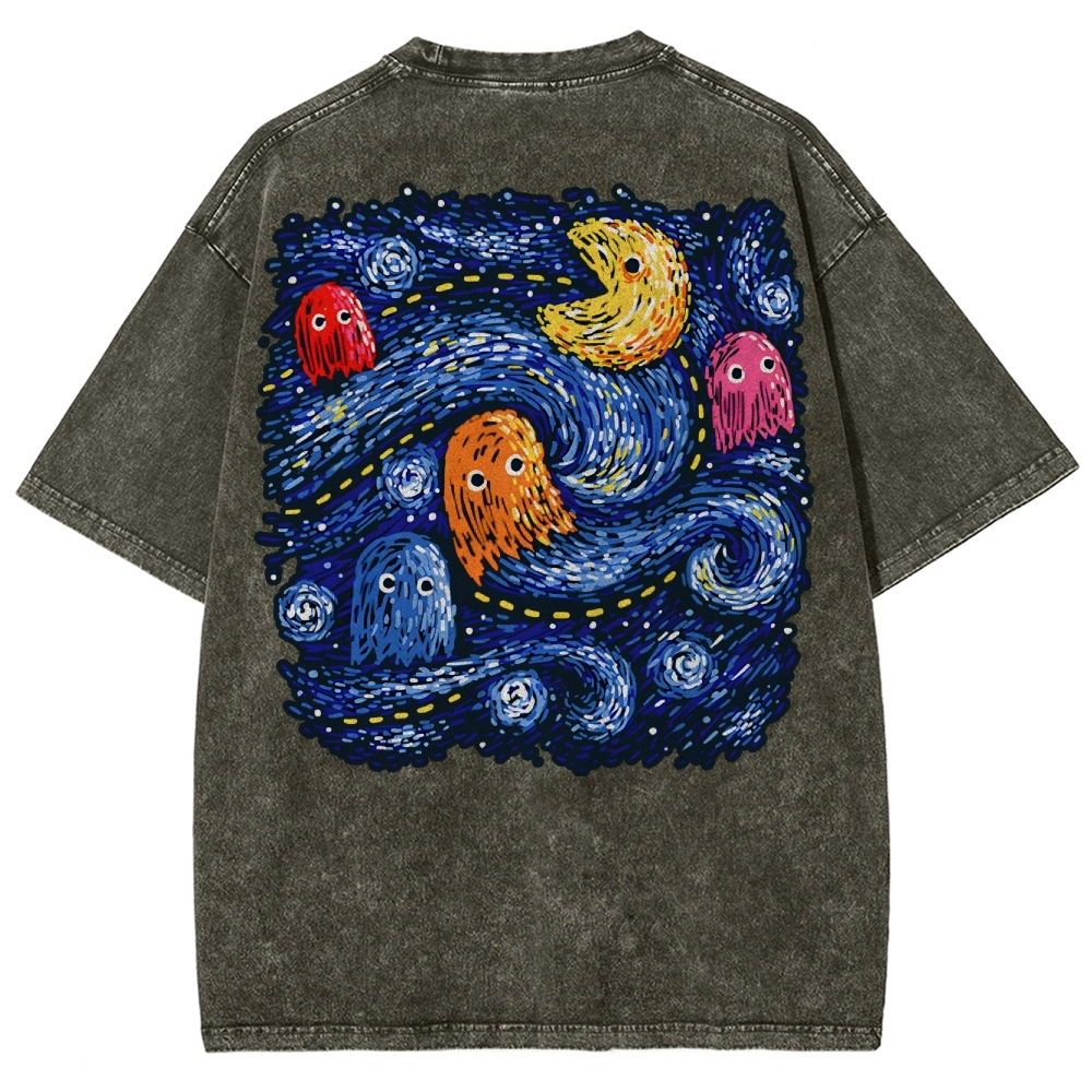 Starry Pacman Washed T-Shirt