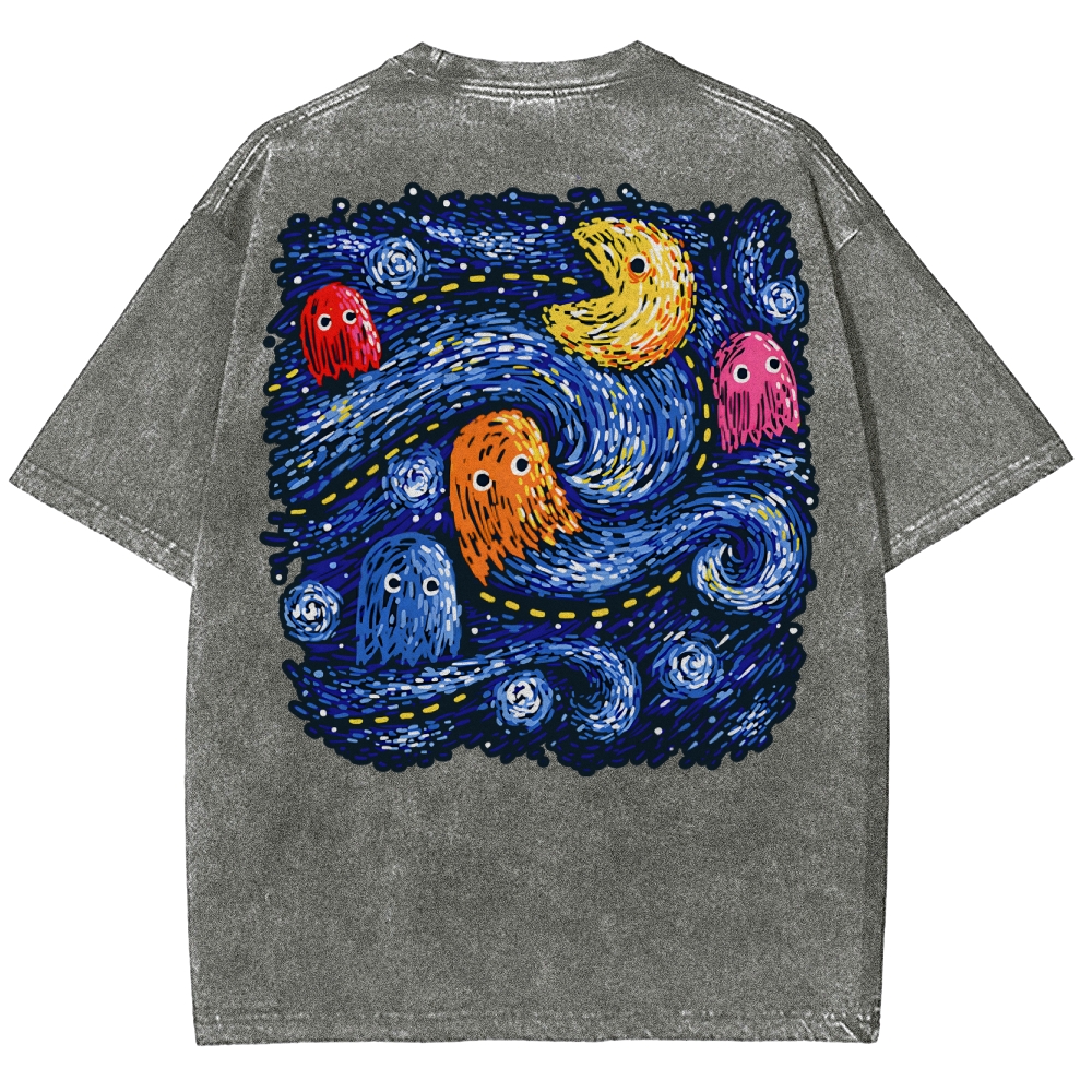 Starry Pacman Washed T-Shirt
