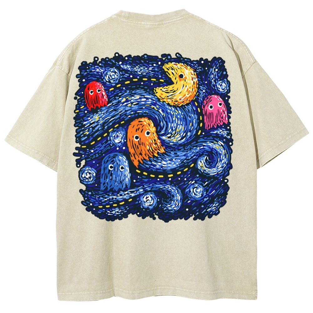 Starry Pacman Washed T-Shirt