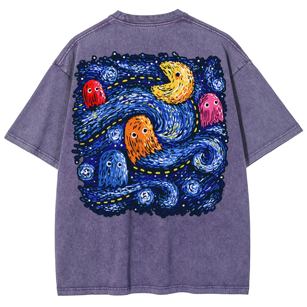 Starry Pacman Washed T-Shirt