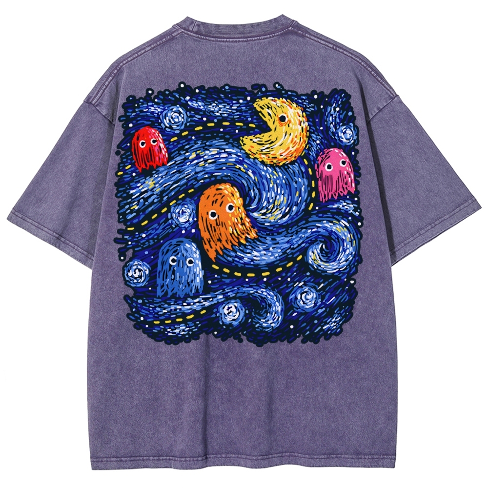 Starry Pacman Washed T-Shirt
