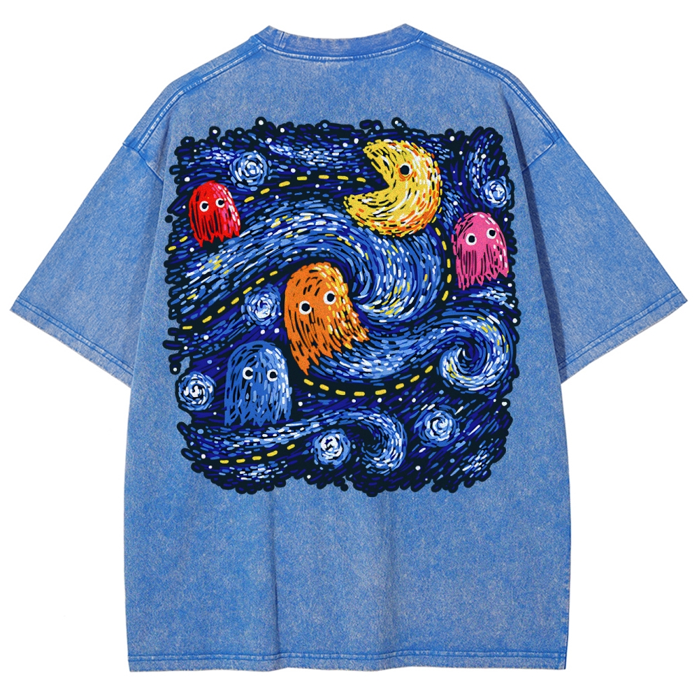 Starry Pacman Washed T-Shirt