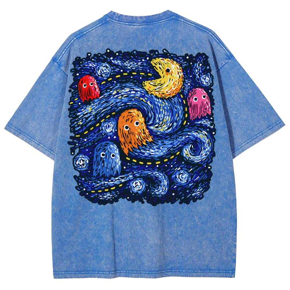 Starry Pacman Washed T-Shirt