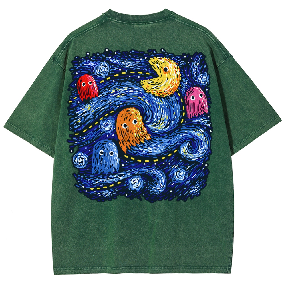 Starry Pacman Washed T-Shirt