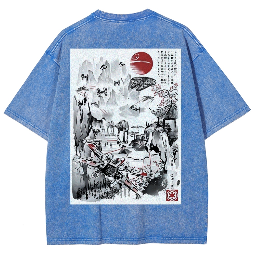Last Battle of the Galactic Civil War Back Print Washed T-Shirt