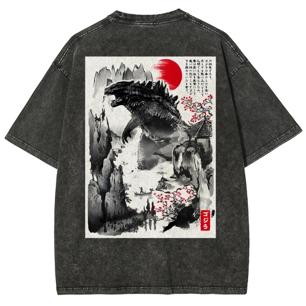 Gojira Back Print Washed T-Shirt