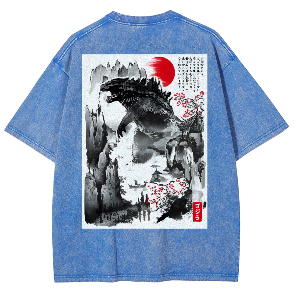 Gojira Back Print Washed T-Shirt