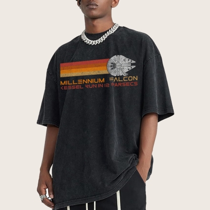 12 PARSECS Star Battles Vintage Distressed T-shirt