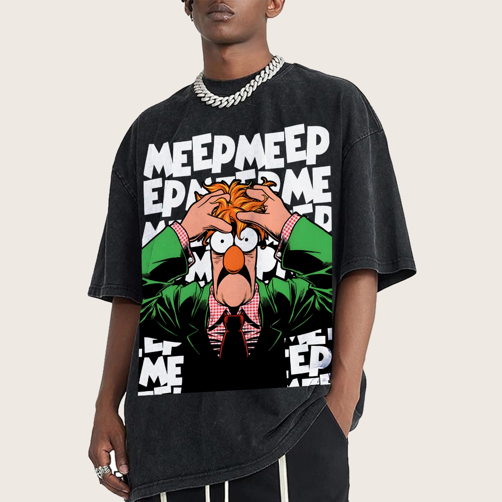 Meep！ Vintage Distressed T-shirt