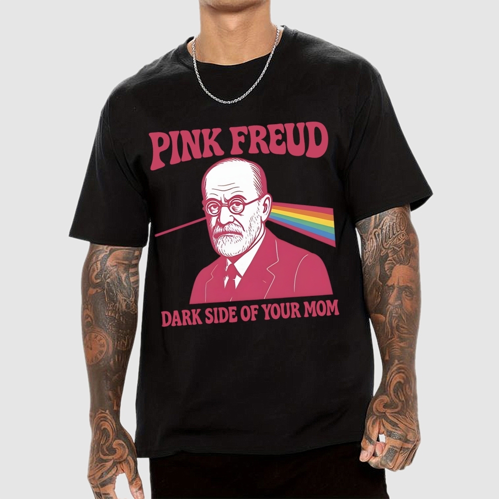 Pink Freud Dark Side Of Your Mom Rainbow Geek T-Shirt