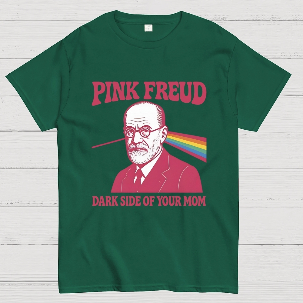 Pink Freud Dark Side Of Your Mom Rainbow Geek T-Shirt