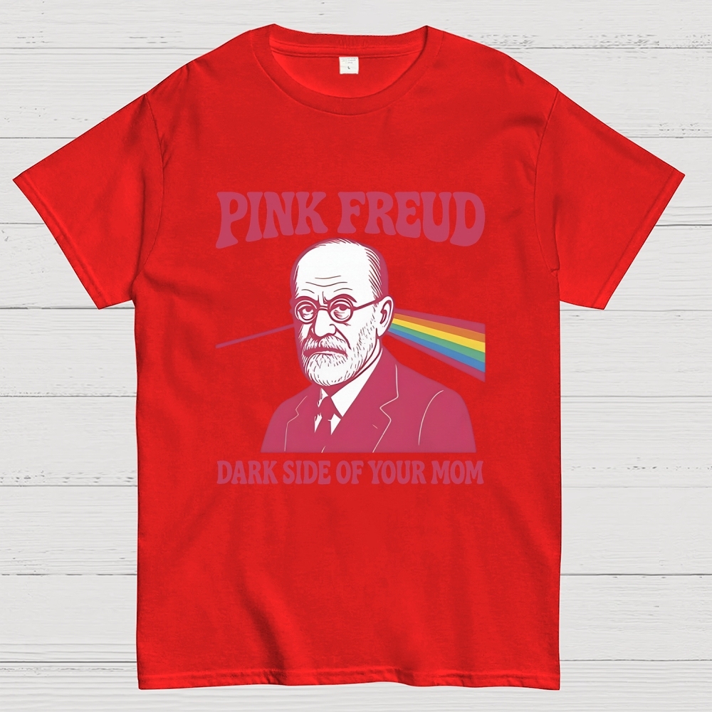 Pink Freud Dark Side Of Your Mom Rainbow Geek T-Shirt
