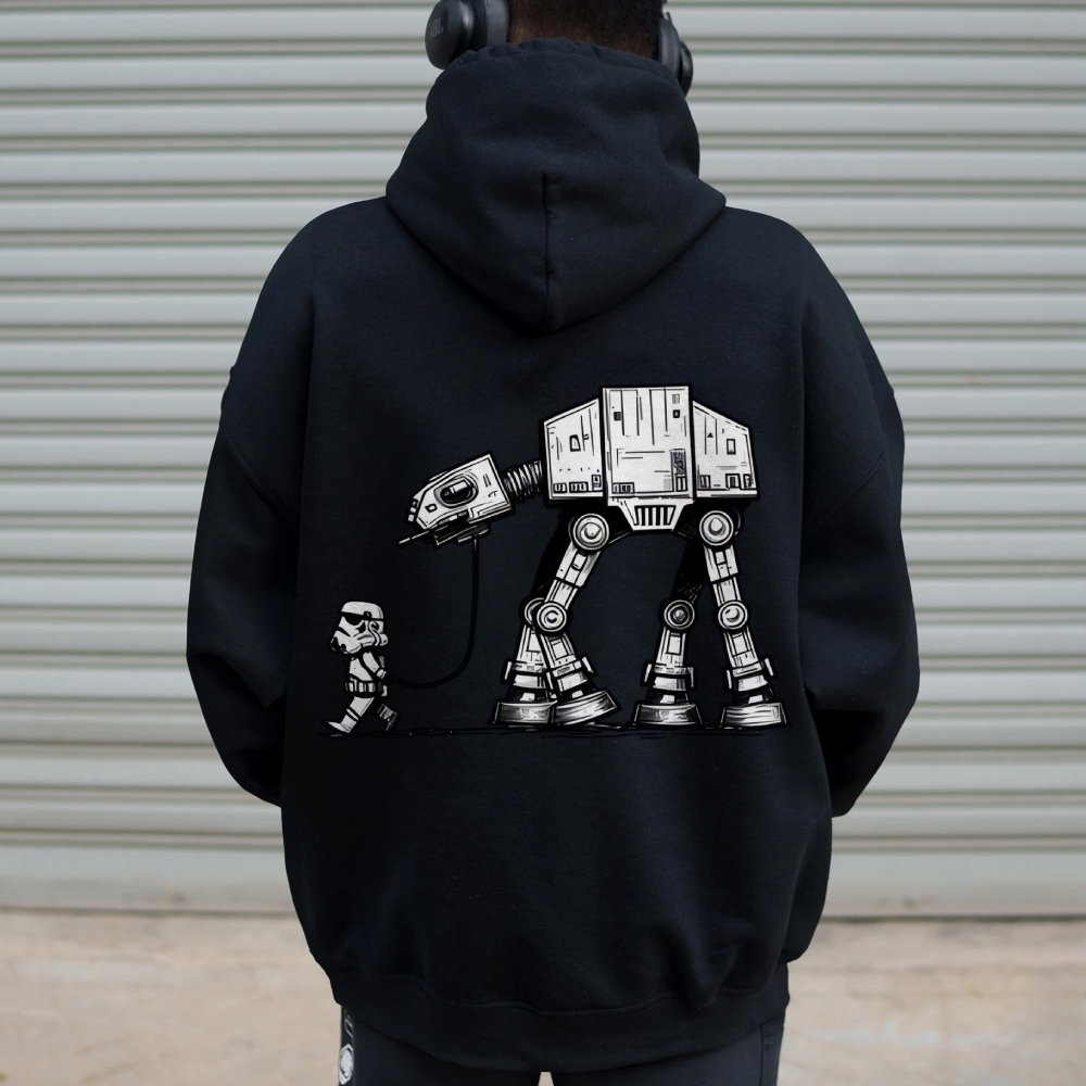 Empire Robot Dog-Star Wars Printed Back Unisex Cotton Hoodie