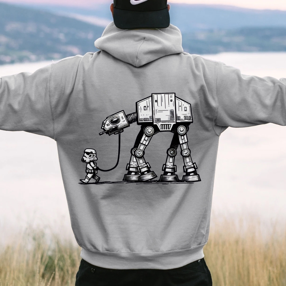 Empire Robot Dog-Star Wars Printed Back Unisex Cotton Hoodie