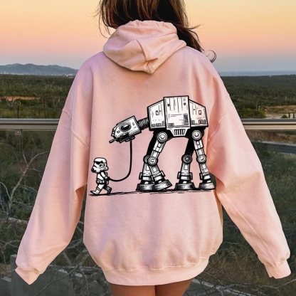 Empire Robot Dog-Star Wars Printed Back Unisex Cotton Hoodie