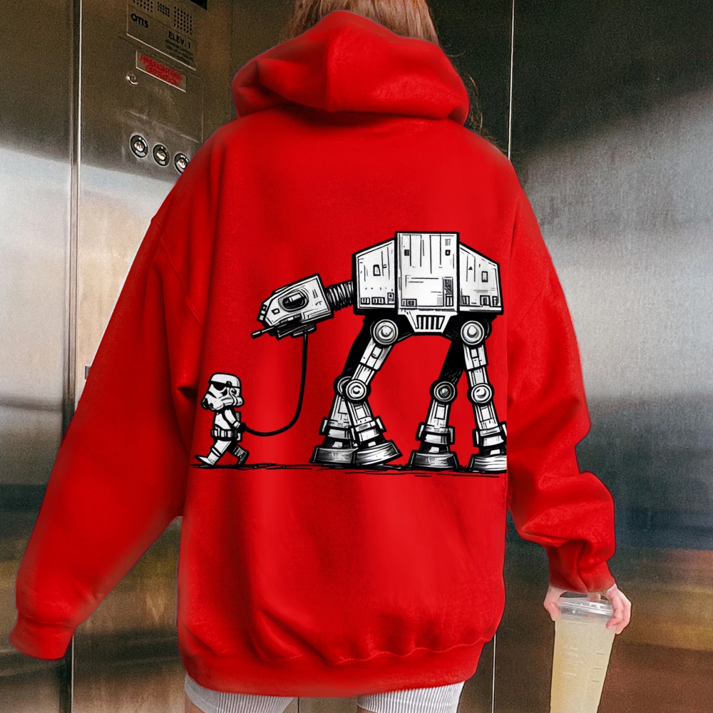 Empire Robot Dog-Star Wars Printed Back Unisex Cotton Hoodie