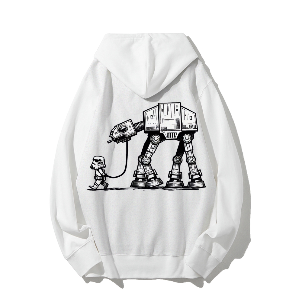 Empire Robot Dog-Star Wars Printed Back Unisex Cotton Hoodie