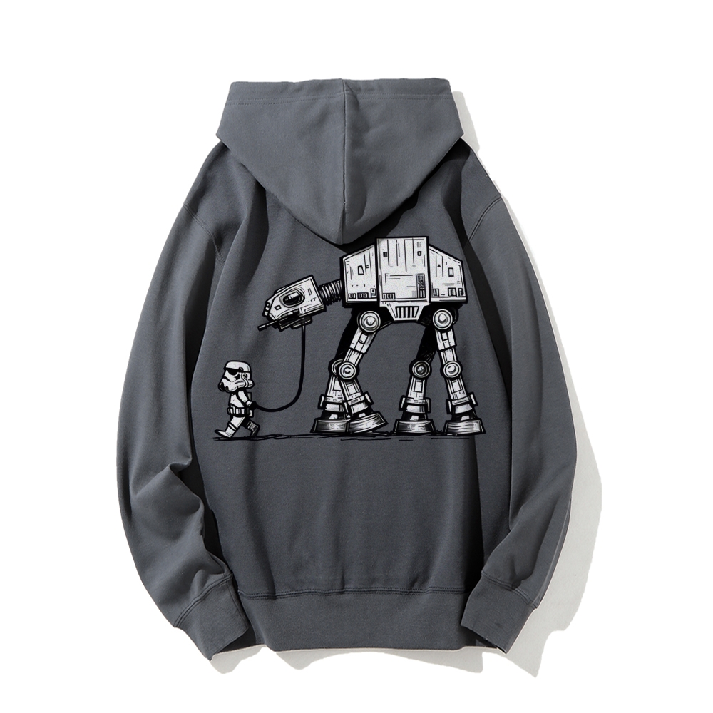 Empire Robot Dog-Star Wars Printed Back Unisex Cotton Hoodie