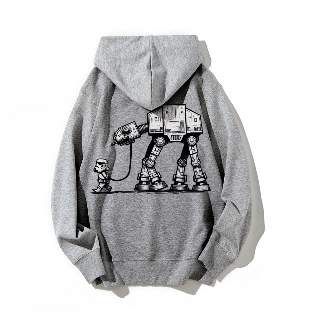 Empire Robot Dog-Star Wars Printed Back Unisex Cotton Hoodie