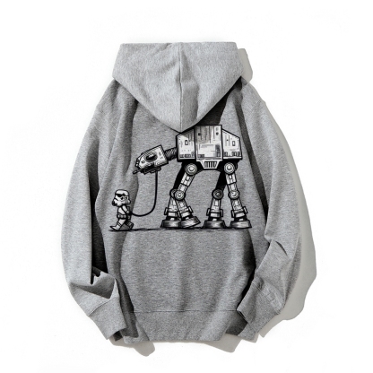 Empire Robot Dog-Star Wars Printed Back Unisex Cotton Hoodie