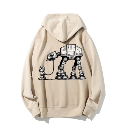 Empire Robot Dog-Star Wars Printed Back Unisex Cotton Hoodie