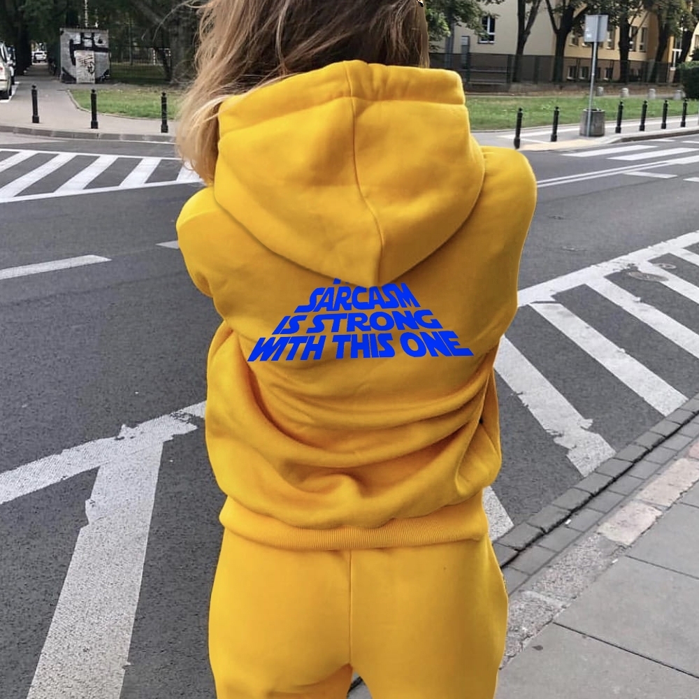 The Sarcasm Is Strong With This One Printed Back Unisex Cotton Hoodie