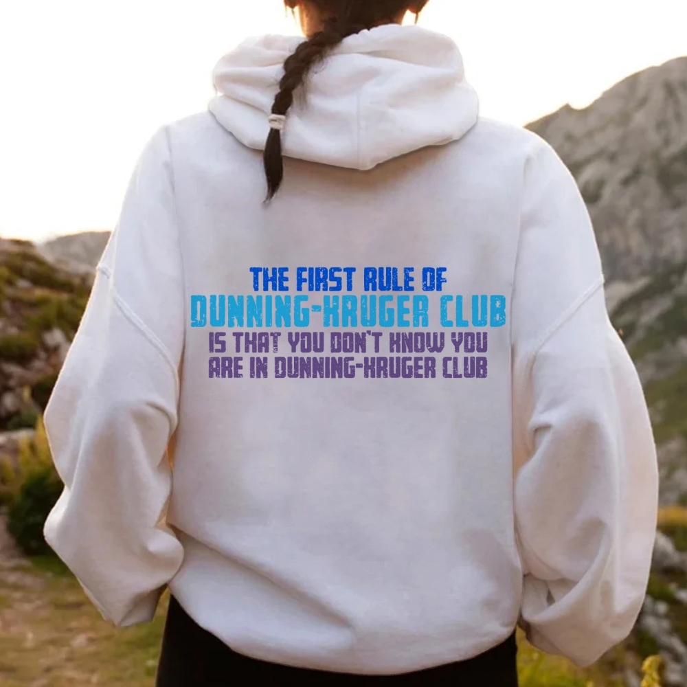 Dunning-Kruger Club Printed Back Unisex Cotton Hoodie