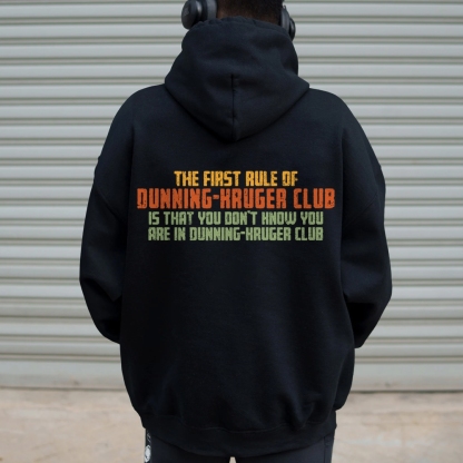 Dunning-Kruger Club Printed Back Unisex Cotton Hoodie